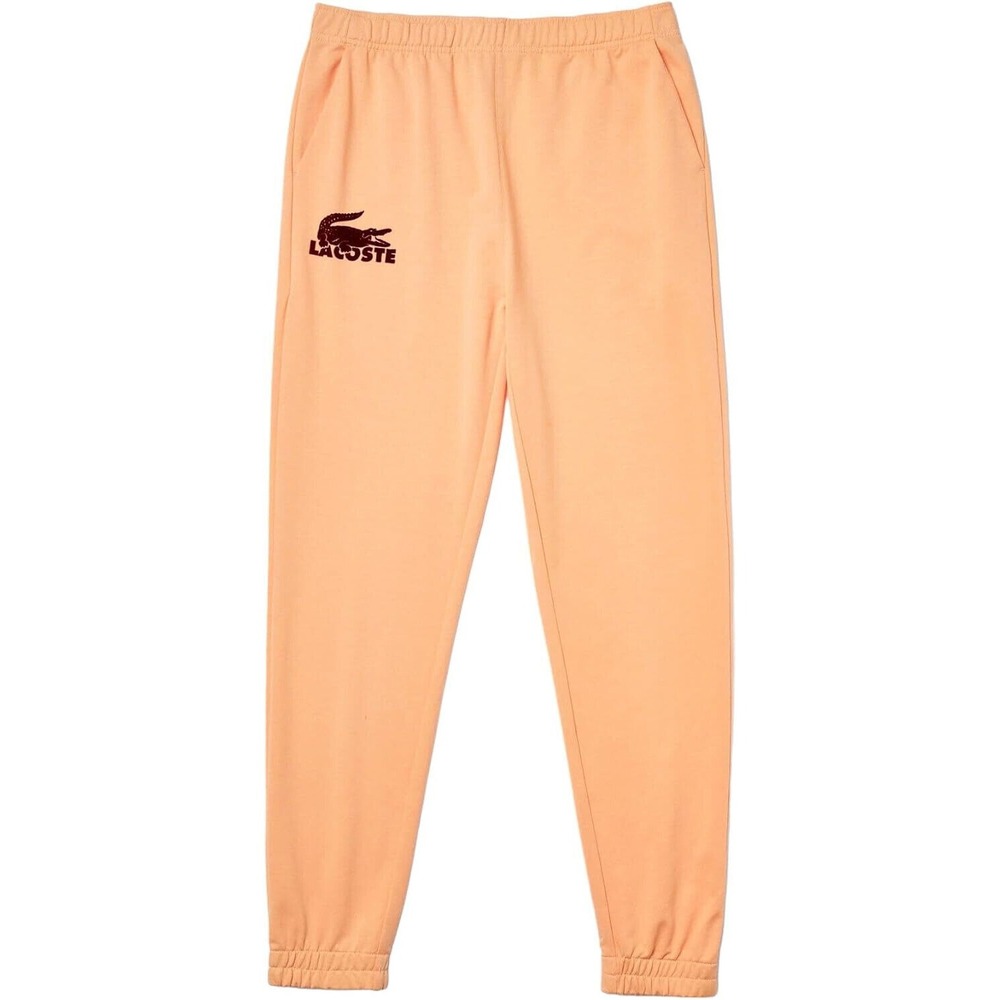 Lacoste Pajama Pants Men XL Peach Crocodile Print Stretch Cotton Joggers